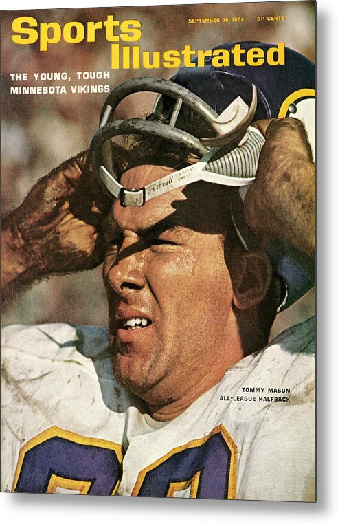Magazine Cover Metal Print featuring the photograph Minnesota Vikings Tommy Mason Sports Illustrated Cover by Sports Illustrated