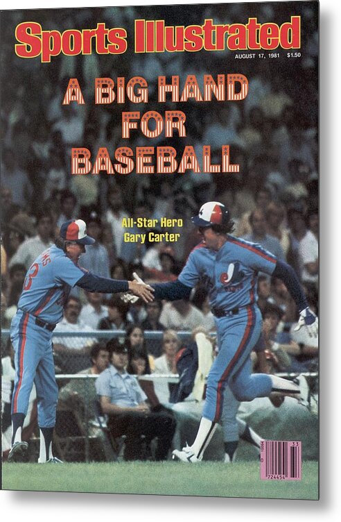 1980-1989 Metal Print featuring the photograph Montreal Expos Gary Carter, 1981 Mlb All Star Game Sports Illustrated Cover by Sports Illustrated