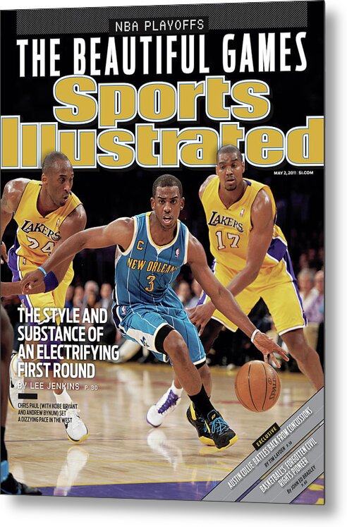 Playoffs Metal Print featuring the photograph New Orleans Hornets Chris Paul, 2011 Nba Western Conference Sports Illustrated Cover by Sports Illustrated