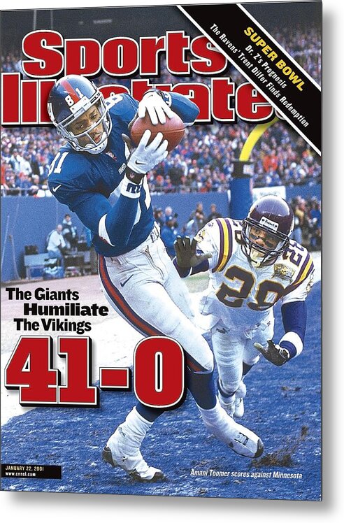 Magazine Cover Metal Print featuring the photograph New York Giants Amani Toomer, 2001 Nfc Championship Sports Illustrated Cover by Sports Illustrated