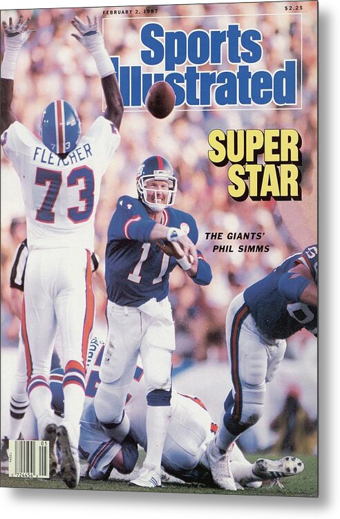 Magazine Cover Metal Print featuring the photograph New York Giants Qb Phil Simms, Super Bowl Xxi Sports Illustrated Cover by Sports Illustrated