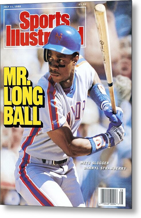 Magazine Cover Metal Print featuring the photograph New York Mets Darryl Strawberry... Sports Illustrated Cover by Sports Illustrated