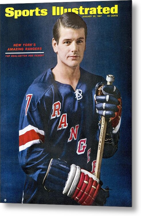 Magazine Cover Metal Print featuring the photograph New York Rangers Rod Gilbert Sports Illustrated Cover by Sports Illustrated
