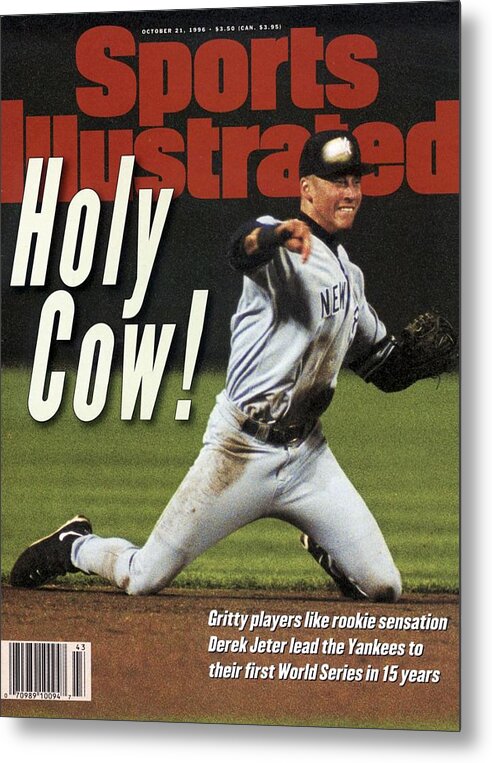Magazine Cover Metal Print featuring the photograph New York Yankees Derek Jeter, 1996 Al Championship Series Sports Illustrated Cover by Sports Illustrated