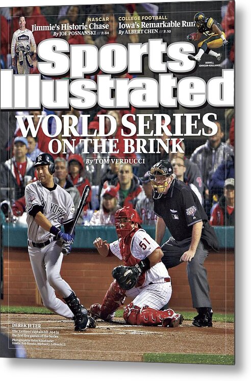 American League Baseball Metal Print featuring the photograph New York Yankees Derek Jeter, 2009 World Series Sports Illustrated Cover by Sports Illustrated