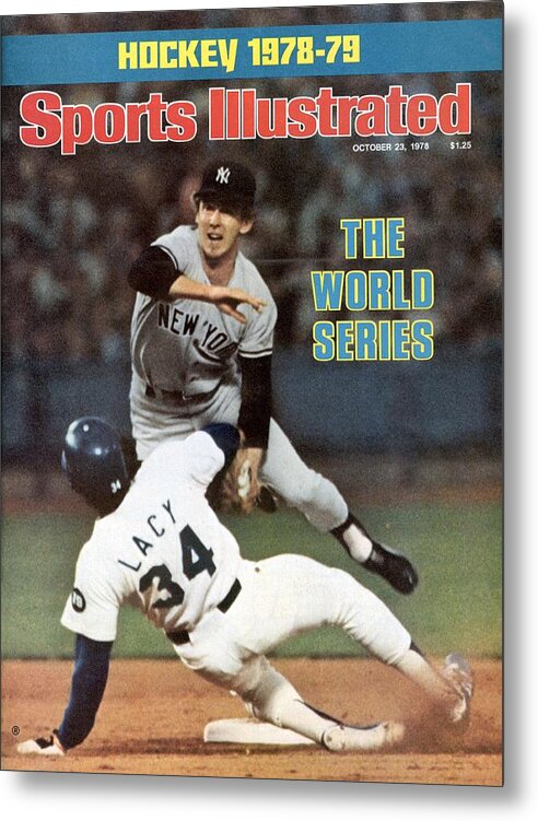Magazine Cover Metal Print featuring the photograph New York Yankees Fred Stanley, 1978 World Series Sports Illustrated Cover by Sports Illustrated
