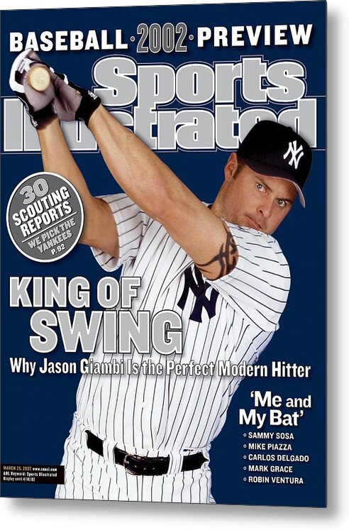 Magazine Cover Metal Print featuring the photograph New York Yankees Jason Giambi Sports Illustrated Cover by Sports Illustrated