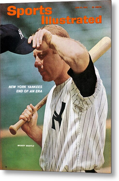 Magazine Cover Metal Print featuring the photograph New York Yankees Mickey Mantle Sports Illustrated Cover by Sports Illustrated
