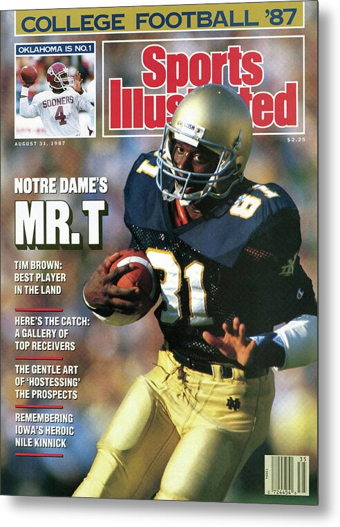 Magazine Cover Metal Print featuring the photograph Notre Dames Mr. T 1986 College Football Preview Issue Sports Illustrated Cover by Sports Illustrated