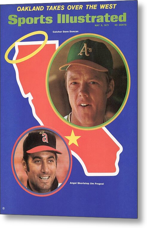 American League Baseball Metal Print featuring the photograph Oakland Athletics Dave Duncan And California Angels Jim Sports Illustrated Cover by Sports Illustrated