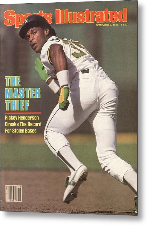 Magazine Cover Metal Print featuring the photograph Oakland Athletics Rickey Henderson... Sports Illustrated Cover by Sports Illustrated