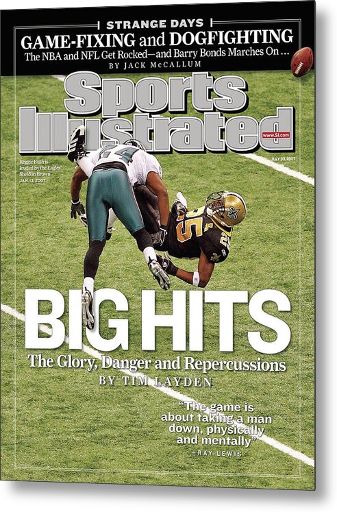 Magazine Cover Metal Print featuring the photograph Philadelphia Eagles Sheldon Brown, 2007 Nfc Divisional Sports Illustrated Cover by Sports Illustrated