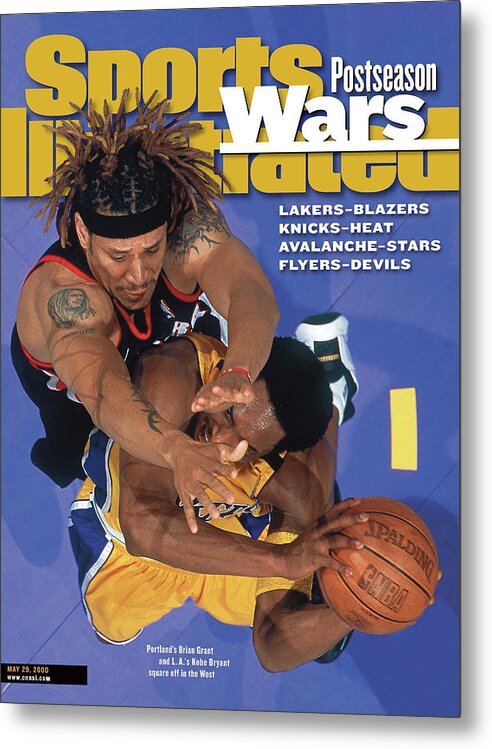 Playoffs Metal Print featuring the photograph Portland Trail Blazers Brian Grant, 2000 Nba Western Sports Illustrated Cover by Sports Illustrated