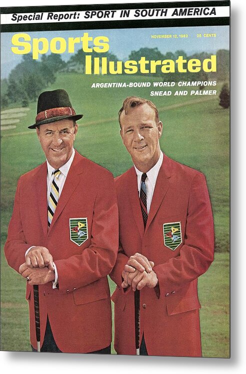 Magazine Cover Metal Print featuring the photograph Sam Snead And Arnold Palmer, International Golf Sports Illustrated Cover by Sports Illustrated