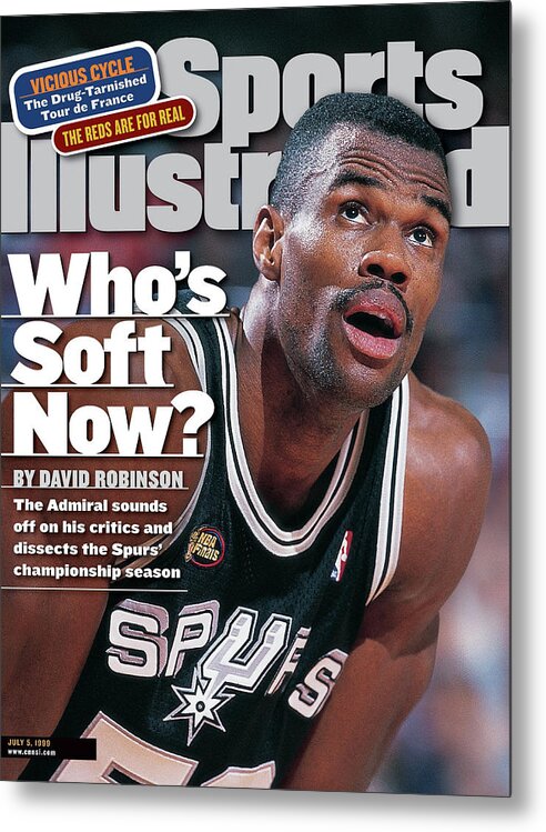 Playoffs Metal Print featuring the photograph San Antonio Spurs David Robinson, 1999 Nba Finals Sports Illustrated Cover by Sports Illustrated