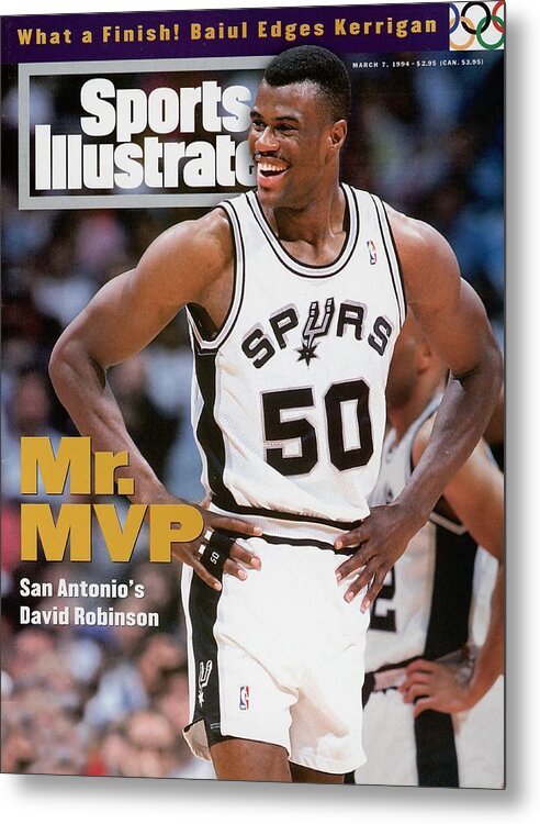 Nba Pro Basketball Metal Print featuring the photograph San Antonio Spurs David Robinson... Sports Illustrated Cover by Sports Illustrated