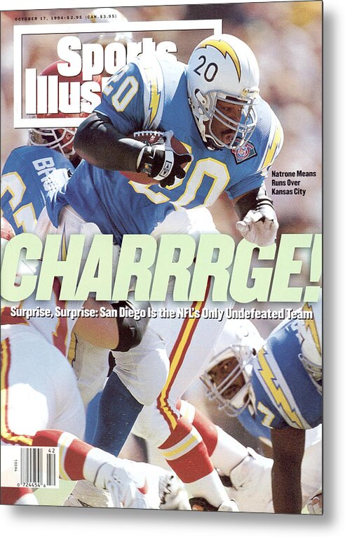 California Metal Print featuring the photograph San Diego Chargers Natrone Means... Sports Illustrated Cover by Sports Illustrated