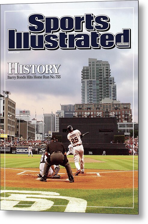 Magazine Cover Metal Print featuring the photograph San Francisco Giants Barry Bonds... Sports Illustrated Cover by Sports Illustrated
