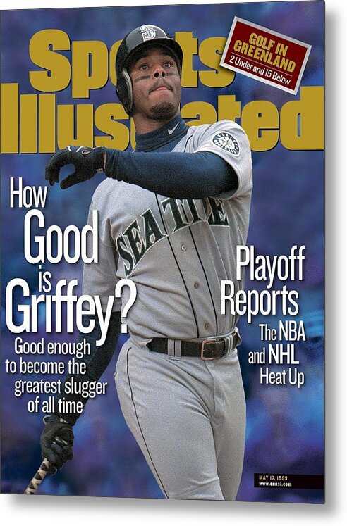 Magazine Cover Metal Print featuring the photograph Seattle Mariners Ken Griffey Jr... Sports Illustrated Cover by Sports Illustrated