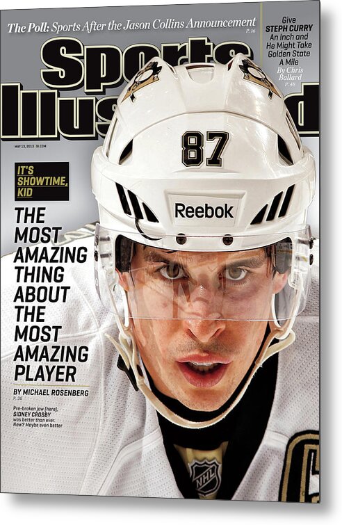 Magazine Cover Metal Print featuring the photograph Sidney Crosby Its Showtime, Kid Sports Illustrated Cover by Sports Illustrated