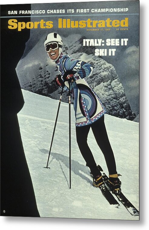 Magazine Cover Metal Print featuring the photograph Skiing In Italy Sports Illustrated Cover by Sports Illustrated