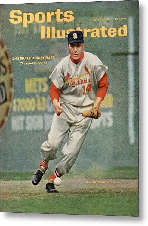 Magazine Cover Metal Print featuring the photograph St. Louis Cardinals Ken Boyer... Sports Illustrated Cover by Sports Illustrated