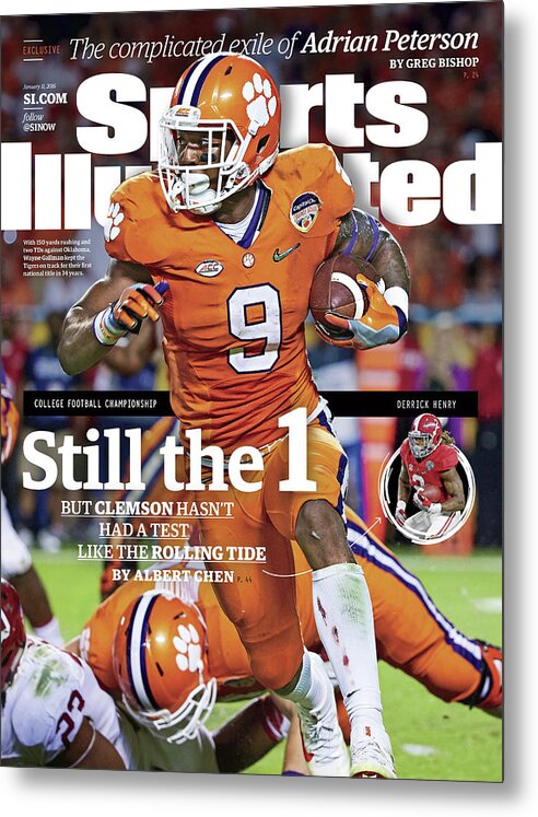 Miami Gardens Metal Print featuring the photograph Still The 1, But Clemson Hasnt Had A Test Like The Rolling Sports Illustrated Cover by Sports Illustrated