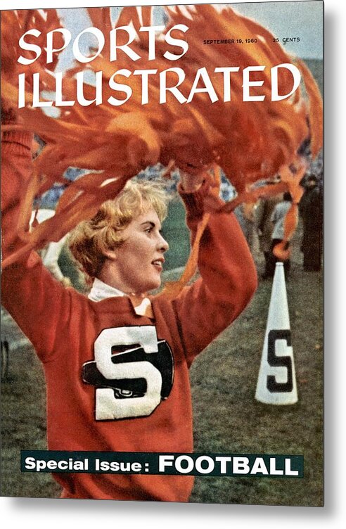 Magazine Cover Metal Print featuring the photograph Syracuse Cheerleader Lois Goetz Sports Illustrated Cover by Sports Illustrated