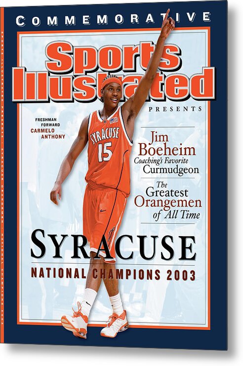 Louisiana Superdome Metal Print featuring the photograph Syracuse University Carmelo Anthony, 2003 Ncaa National Sports Illustrated Cover by Sports Illustrated