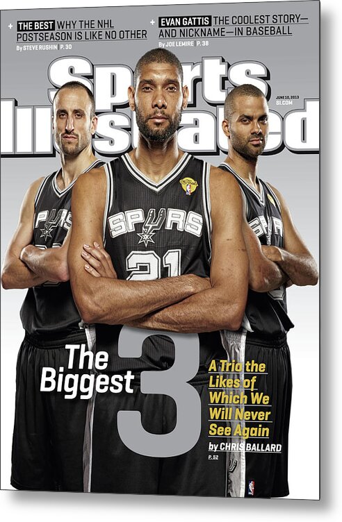 Magazine Cover Metal Print featuring the photograph The Biggest 3 Sports Illustrated Cover by Sports Illustrated