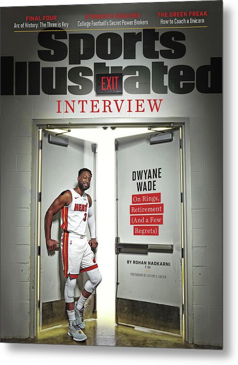 Magazine Cover Metal Print featuring the photograph The Exit Interview Miami Heat Dwyane Wade On Rings Sports Illustrated Cover by Sports Illustrated