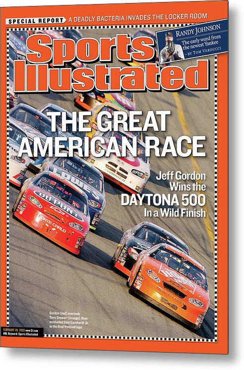 Magazine Cover Metal Print featuring the photograph The Great American Race Jeff Gordon Wins The Daytona 500 In Sports Illustrated Cover by Sports Illustrated