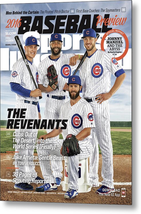 Magazine Cover Metal Print featuring the photograph The Revenants, 2016 Mlb Baseball Preview Issue Sports Illustrated Cover by Sports Illustrated