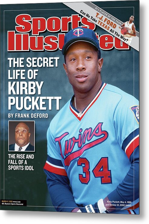 Magazine Cover Metal Print featuring the photograph The Secret Life Of Kirby Puckett Sports Illustrated Cover by Sports Illustrated