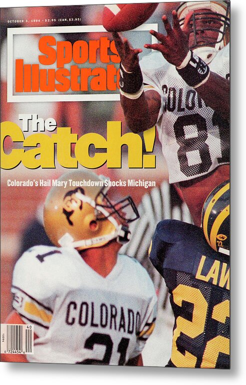 Magazine Cover Metal Print featuring the photograph University Of Colorado Michael Westbrook Sports Illustrated Cover by Sports Illustrated