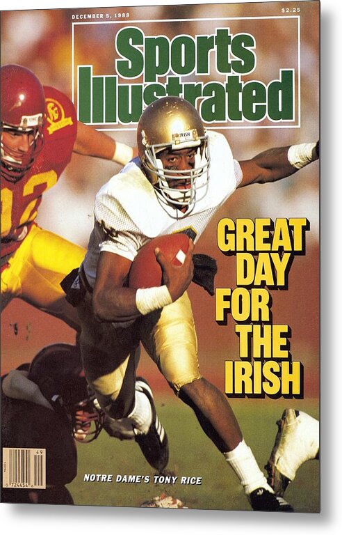 1980-1989 Metal Print featuring the photograph University Of Notre Dame Qb Tony Rice Sports Illustrated Cover by Sports Illustrated