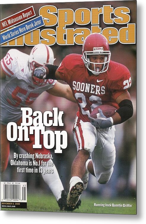Quentin Griffin Metal Print featuring the photograph University Of Oklahoma Quentin Griffin Sports Illustrated Cover by Sports Illustrated
