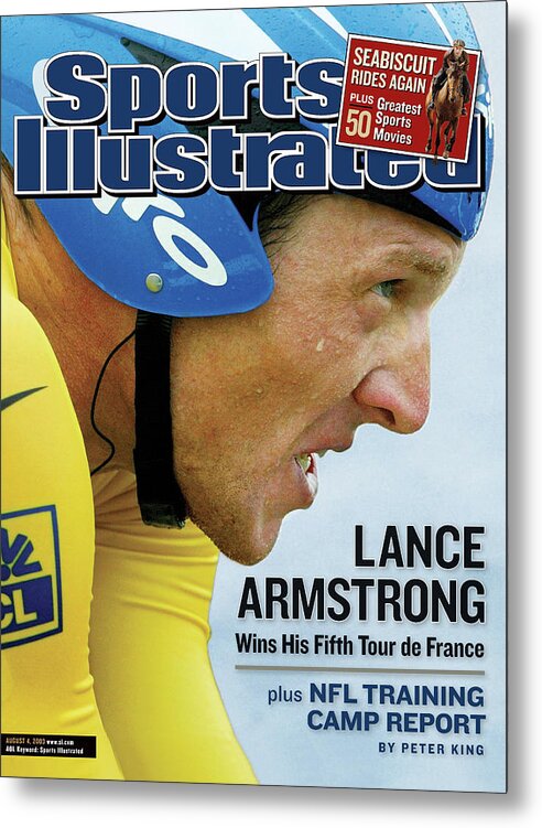 Magazine Cover Metal Print featuring the photograph Us Postal Service Team Lance Armstrong, 2003 Tour De France Sports Illustrated Cover by Sports Illustrated