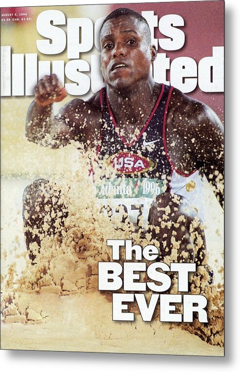 The Olympic Games Metal Print featuring the photograph Usa Carl Lewis, 1996 Summer Olympics Sports Illustrated Cover by Sports Illustrated