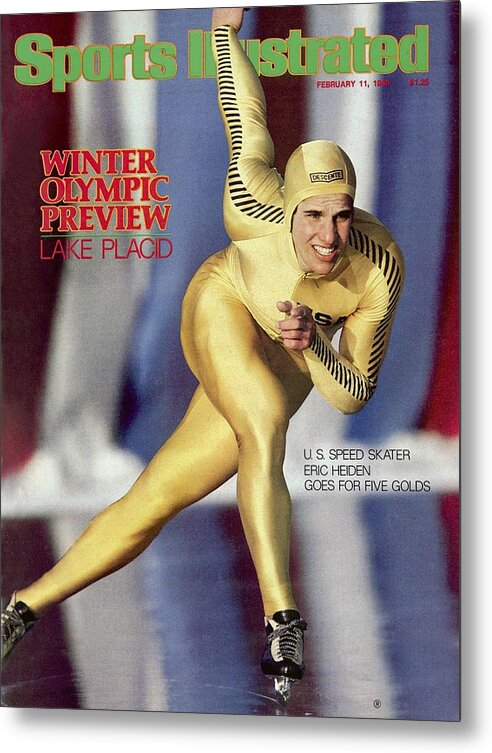 The Olympic Games Metal Print featuring the photograph Usa Eric Heiden, 1980 Lake Placid Olympic Games Preview Sports Illustrated Cover by Sports Illustrated