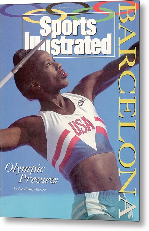 Magazine Cover Metal Print featuring the photograph Usa Jackie Joyner-kersee, 1992 Barcelona Olympic Games Sports Illustrated Cover by Sports Illustrated
