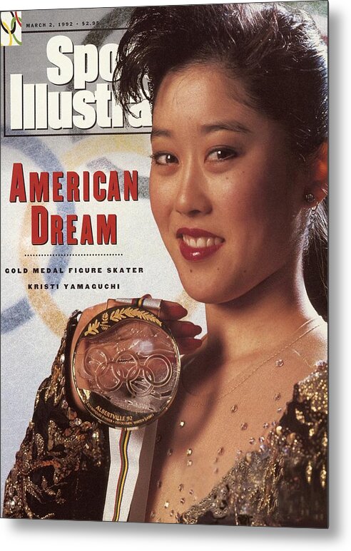 Magazine Cover Metal Print featuring the photograph Usa Kristi Yamaguchi, 1992 Winter Olympics Sports Illustrated Cover by Sports Illustrated