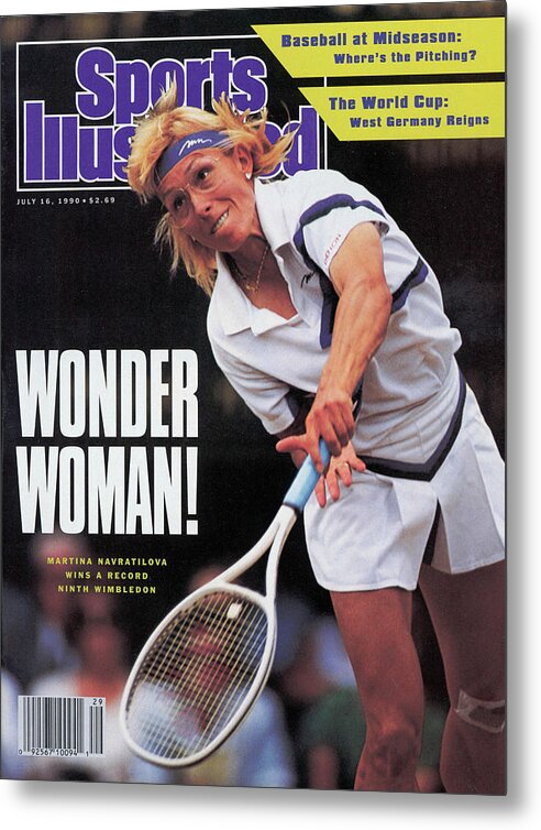 Magazine Cover Metal Print featuring the photograph Usa Martina Navratilova, 1990 Wimbledon Sports Illustrated Cover by Sports Illustrated
