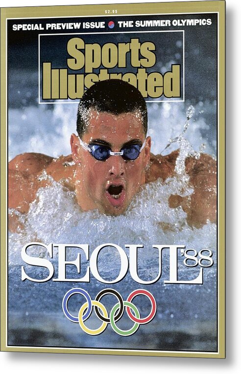 Magazine Cover Metal Print featuring the photograph Usa Matt Biondi, 1988 Seoul Olympic Games Preview Sports Illustrated Cover by Sports Illustrated
