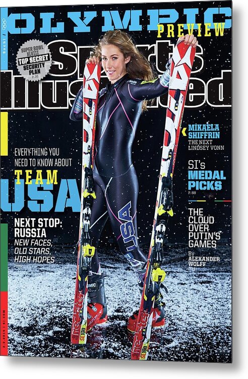 Media Day Metal Print featuring the photograph Usa Mikaela Shiffrin, 2014 Sochi Olympic Games Preview Sports Illustrated Cover by Sports Illustrated