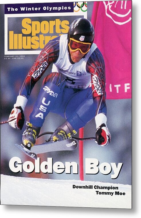 Magazine Cover Metal Print featuring the photograph Usa Tommy Moe, 1994 Winter Olympics Sports Illustrated Cover by Sports Illustrated