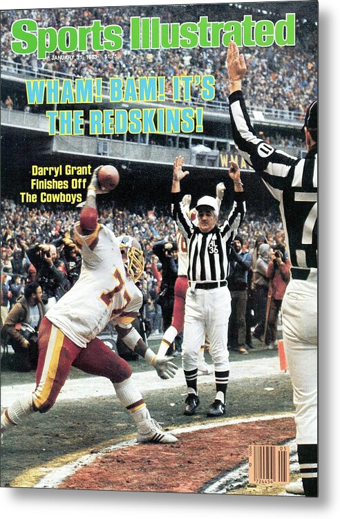 Magazine Cover Metal Print featuring the photograph Washington Redskins Darryl Grant, 1983 Nfc Championship Sports Illustrated Cover by Sports Illustrated