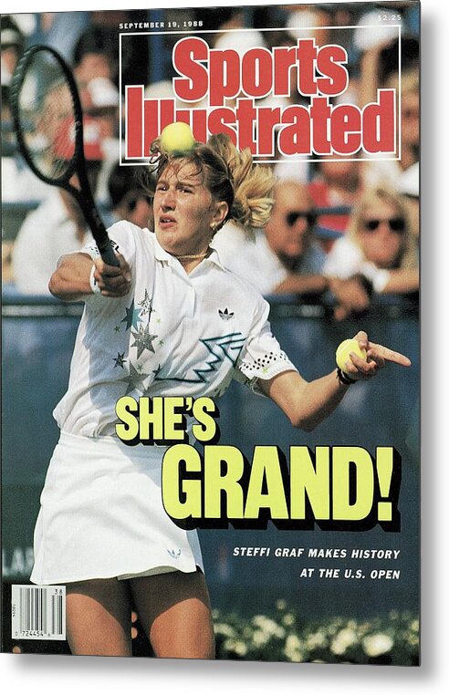 1980-1989 Metal Print featuring the photograph West Germany Steffi Graf, 1988 Us Open Sports Illustrated Cover by Sports Illustrated