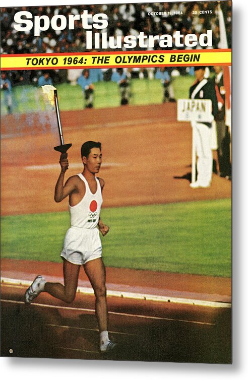 Magazine Cover Metal Print featuring the photograph Yoshinori Sakai, 1964 Summer Olympics Sports Illustrated Cover by Sports Illustrated