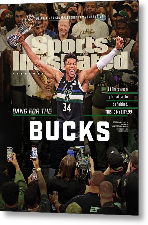 Med Metal Print featuring the photograph 2021 Milwaukee Bucks NBA Championship Issue Cover by Sports Illustrated